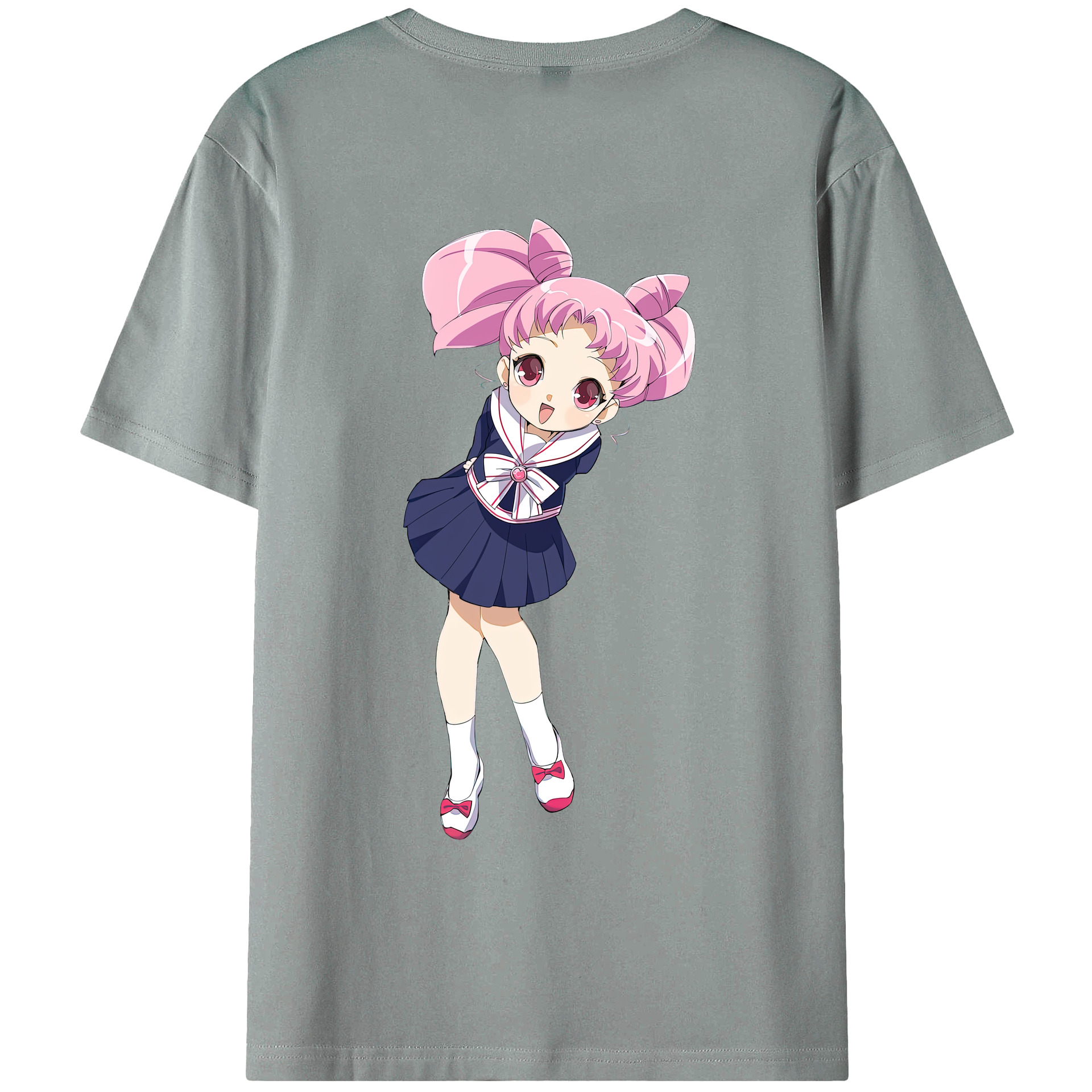 （画像用） 美少女戦士セーラームーン ちびうさ Sailor Moon Chibiusa Tsukino Usagi Small Lady Serenity 綿100％ メンズ半袖Tシャツ（バックプリント） 通気性